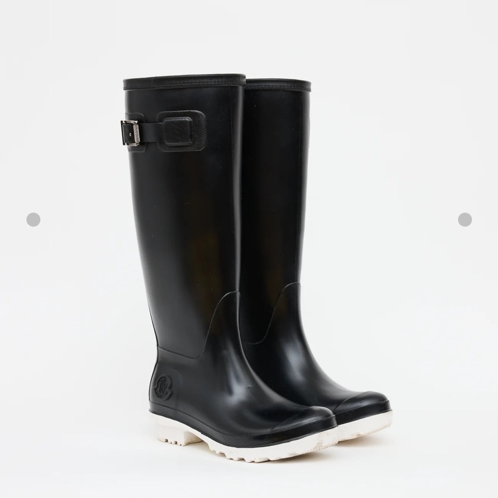 Moncler Black and White Rain Boots
